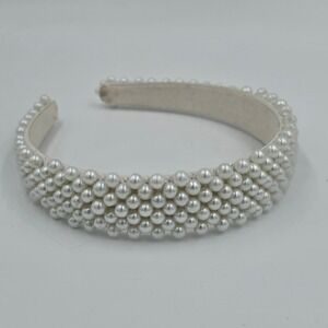 Wide Headband Faux Pearls